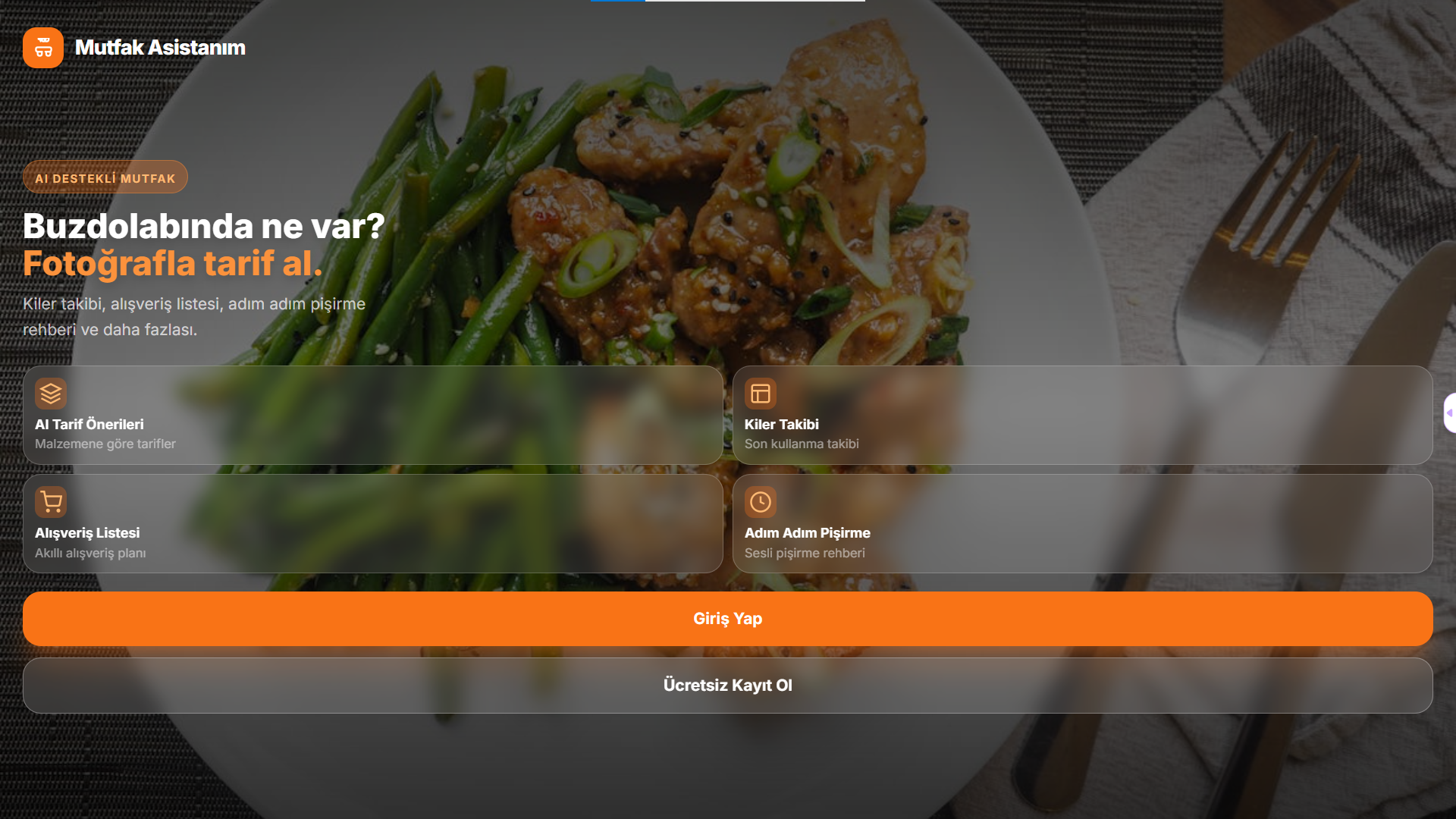 Mutfak Asistanım: AI-Powered Kitchen Assistant screenshot 1